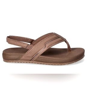 NWT Wonder Nation boys brown flip flop sandals with ankle strap size 9/10